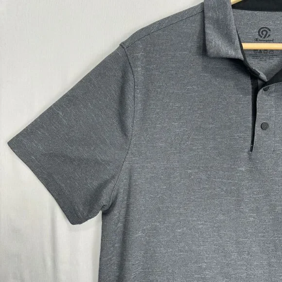 Champion Polo Snap Button Collar Gray Sport Athletic Shirt Mens Size Large - Picture 5 of 12